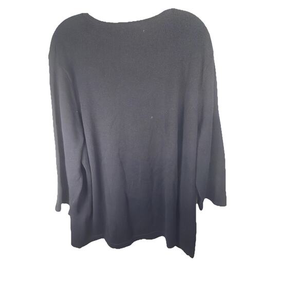 Vintage Y2K Sequined Embroidered Christmas Tree Sweater CJ Banks Black 3XL - Picture 7 of 10